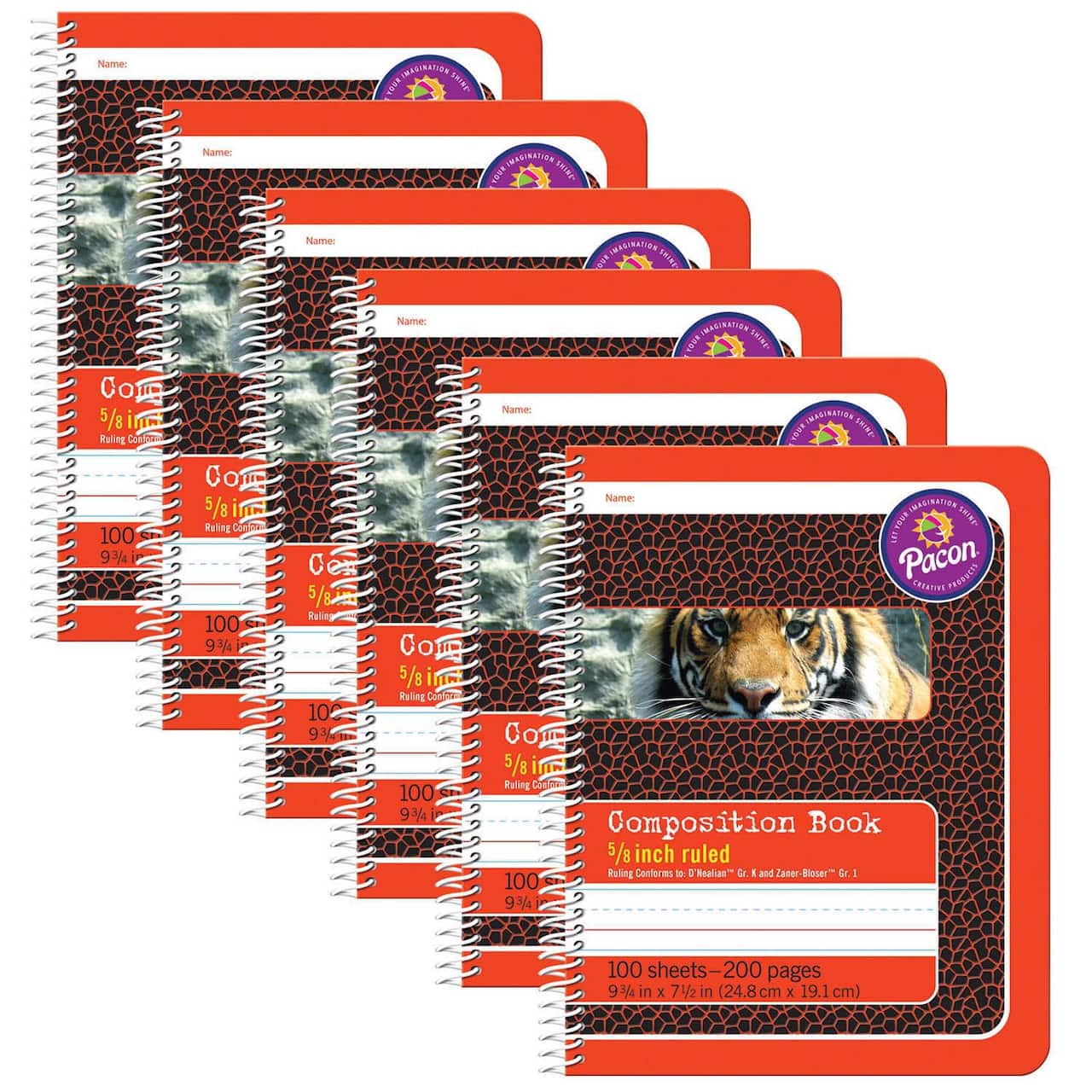 Pacon® 5/8" Ruled Spiral Bound Primary Composition Book, 6ct.